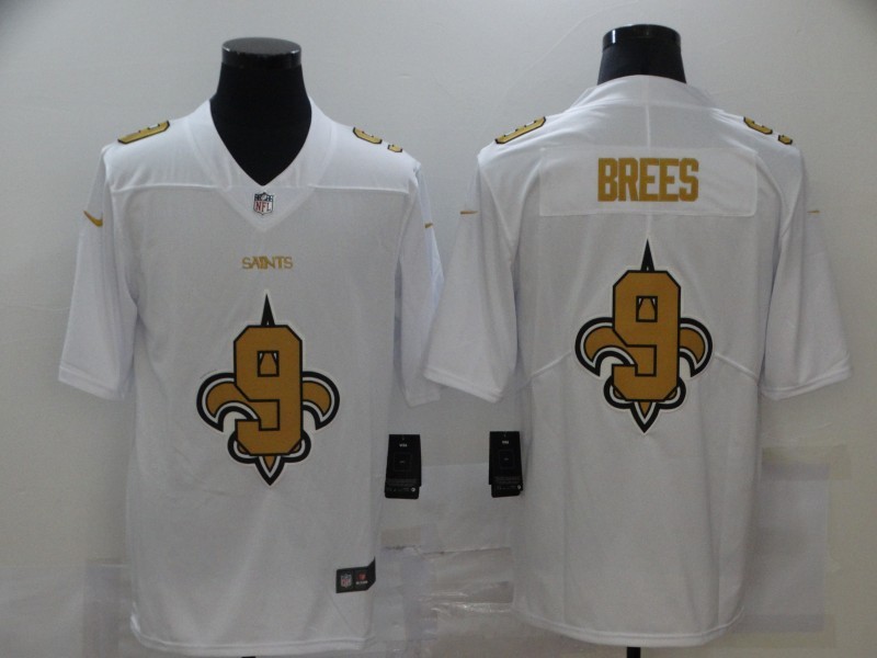 Men's New Orleans Saints #9 Drew Brees White Jersey